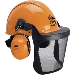 Skyddshjälm för skog med integrerat visir Orange 3M