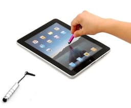 Mini Bullet Short Stylus Pen for berøringsskjermer Sølv