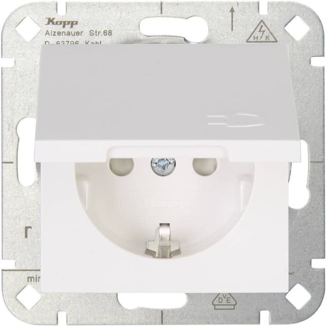 Kopp 1x Insats Vägguttag lock HK 07 Renvit 940129002
