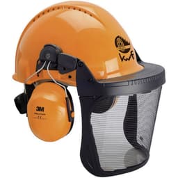 Skyddshjälm för skog med integrerat visir Orange 3M