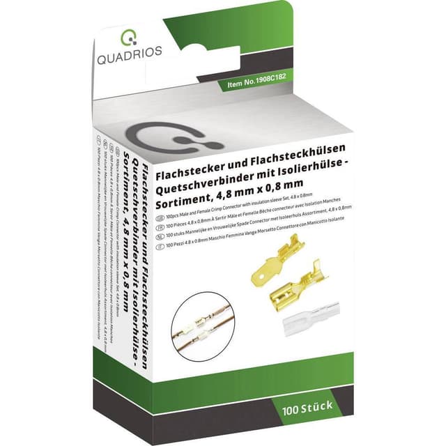 Crimpklämma sortiment 1.50 mm² 0.50 mm² Mässing,