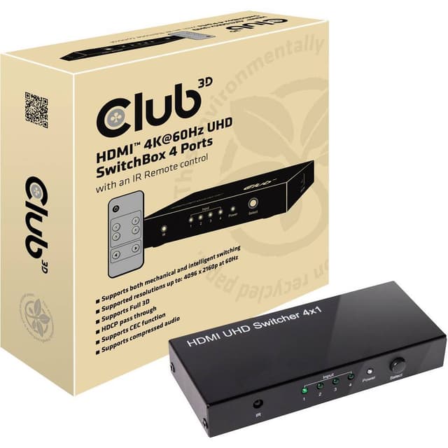 club3D CSv-1370 HDMI-switch 1 stk