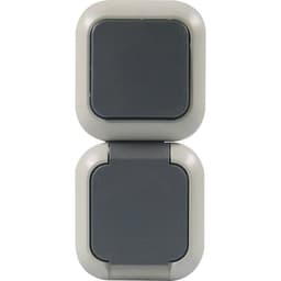 REV Strömställare/uttag kombi Grå 005536