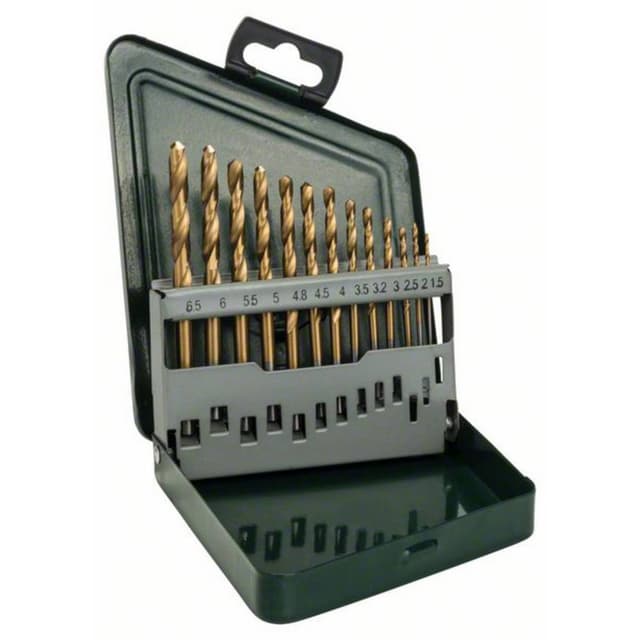 Bosch Accessories 2607019436 HSS Metal-spiralbor-sæt 13 dele TiN DIN 338 Cylinderskaft 1 Set