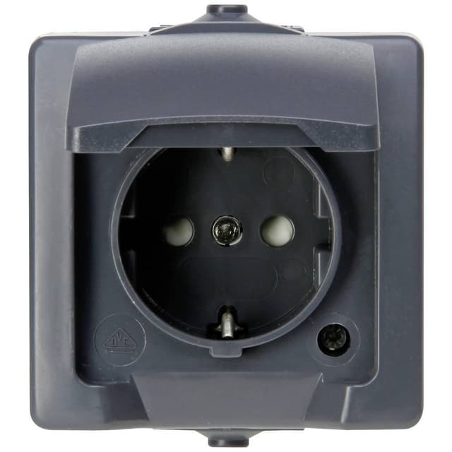 Kopp Uttag med klapplock Nautic Antracit 107815006