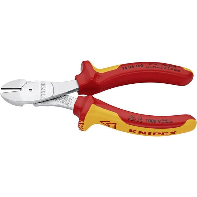 Knipex 74 06 160 VDE Kraft-sideskærer med facet 160 mm