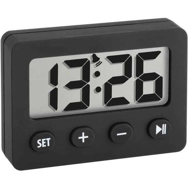 TFA Dostmann 60-2014-01 Quarz Vækkeur Sort Alarmtider 1