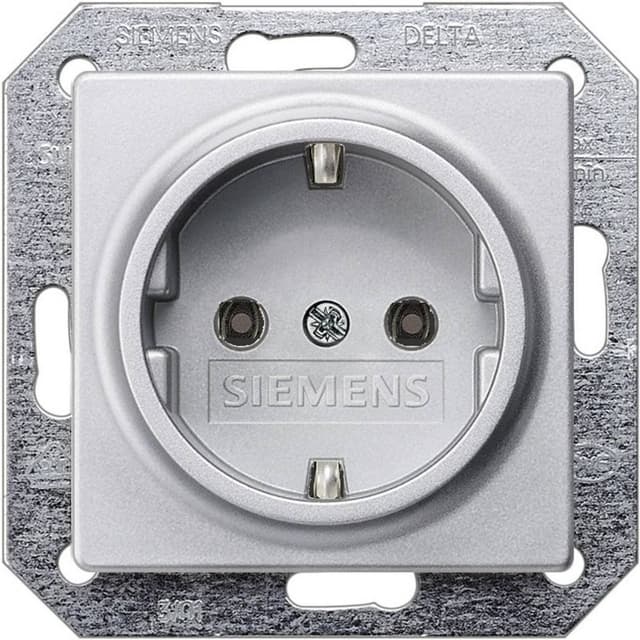 Siemens Insats Vägguttag Delta Aluminium (metallic)
