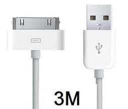 USB-kabel till iPhone/iPod 3 meter (Vit)
