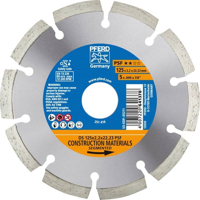 Diamantkapskiva PFERD 68012221 Diameter 125 mm 1 st