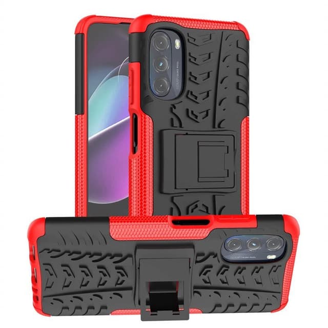 Iskunkestävä kuori jalustalla Motorola Moto G52 - Punainen
