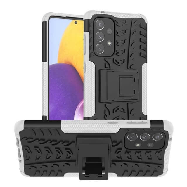 Iskunkestävä kuori jalustalla Samsung Galaxy A73 5G - Valkoinen