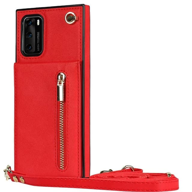 Zipper halskæde etui Huawei P40 - Rød