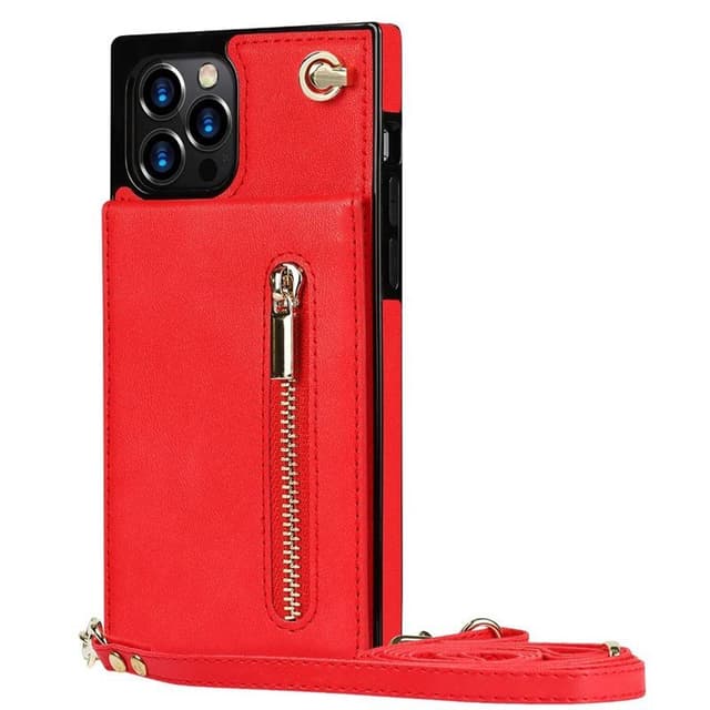 Zipper kaulakorukotelo Apple iPhone 12 Pro - Punainen