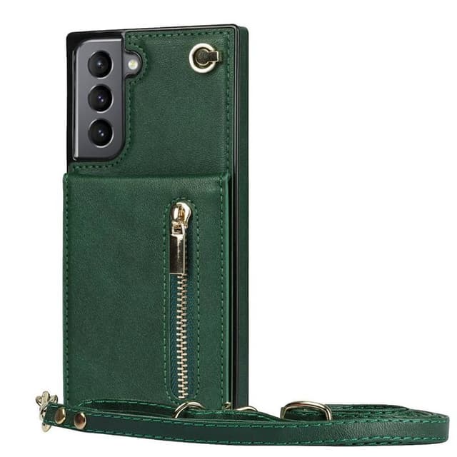Zipper necklace case Samsung Galaxy S21 FE - Grön