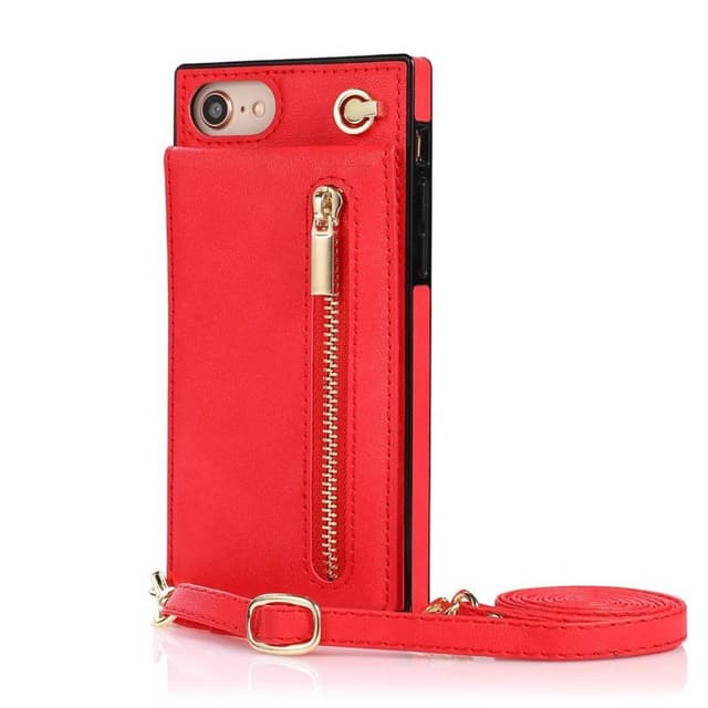 Zipper kaulakorukotelo Apple iPhone 7 - Punainen