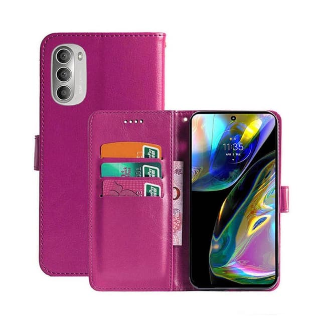Lompakkokotelo 3-kortti Motorola Moto G82 5G - Vaaleanpunainen