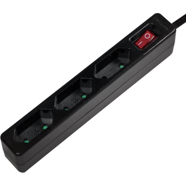 LogiLink LPS230B Förgreningsdosa med brytare 3x Svart