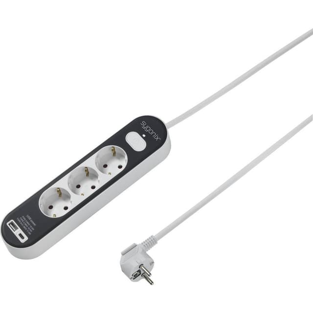 Sygonix SY-4755366 Stikdåse med afbryder Hvid, Grå Stik