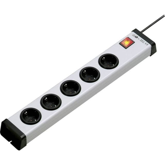 Ehmann 0201x01054301 Stikdåse med afbryder 5x Grå, Sort