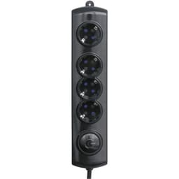 GAO EMP304K-PC-BK Stikdåse med afbryder 4x Sort Stik med jordkontakt 1 stk