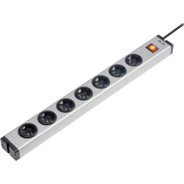 Ehmann 0601x00072031 Stikdåse med afbryder 7x Aluminium Stik med jordkontakt 1 stk