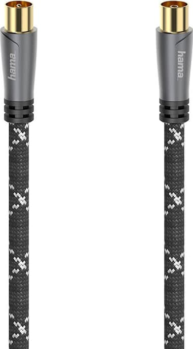 Hama 120dB antennkabel (svart/grå, 1.5m)
