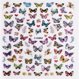 Butterfly Laser Nail Art Stickers 10-arks ZD3852 MultiColor
