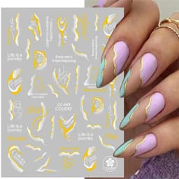 Marmor Nail Art Stickers Stickers på negle selvklæbende MultiColor