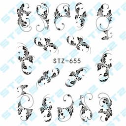 Nail Art Tarrat kynsitarrat Flower Vine Design Musta