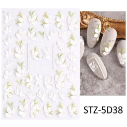 Nail Stickers 5D pregede blomster Flerfarget