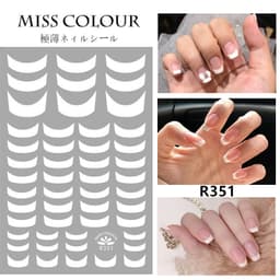 Negleklistermærker til fransk manicure 1 ark hvid