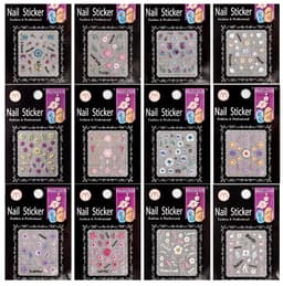 5D kohokuvioidut Nail Art-tarrat, 12 arkkia, 2 Monivärinen