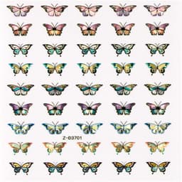 Butterfly Laser Nail Art Tarrat 10 arkkia ZD3701 Monivärinen