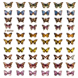 Butterfly Laser Nail Art Tarrat 10 arkkia ZD3702 Monivärinen