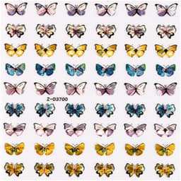 Butterfly Laser Nail Art Stickers 10-ark ZD3700 Flerfärgad