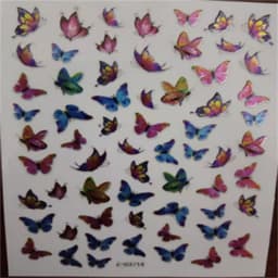Butterfly Laser Nail Art Tarrat 10 arkkia ZD3714 Monivärinen