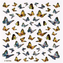 Butterfly Laser Nail Art Tarrat 10 arkkia ZD3706 Monivärinen