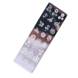 Nail art stempelplade Roser hvid