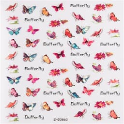 Butterfly Laser Nail Art Tarrat 10 arkkia ZD3863 Monivärinen