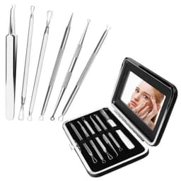 Blackhead remover kit rustfritt stål 7 deler Sort / Sølv