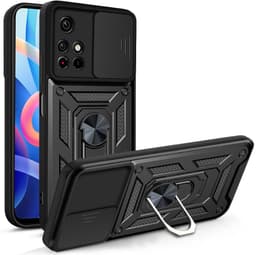 Magnetisk Armor Telefonveske med Ring Kickstand Svart Redmi Note9 5G/Note 9T 5G