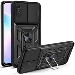 Magnetisk panserveske mobiltelefonskall med ring Svart Redmi 9A