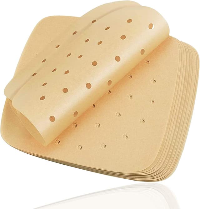 Fyrkantigt perforerat bakpapper till Air Fryer 100-pack Beige 20 cm ...