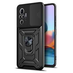 Magnetisk Armor Telefonveske med Ring Kickstand Svart Redmi Note 10 Pro/Pro Max 4G
