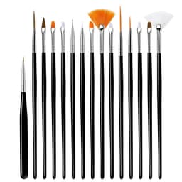Nail Art Borstar Set med 15 st Svart