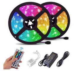 Färgskiftande LED-ljusslinga / ljuslist RGB med fjärr (2 x 5 m)