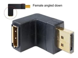 DeLOCK adapter, DisplayPort ho til DisplayPort ha, vinklet, svart