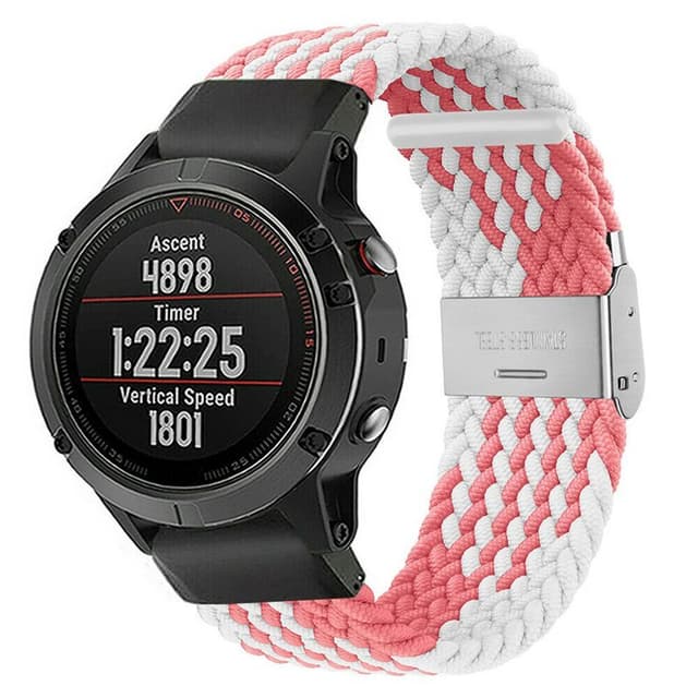 Punottu elastinen rannekoru Garmin Fenix 5 - pinkwhite