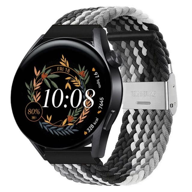 Flettet Elastik Armbånd Huawei Watch GT3 (42mm) - Sorthvid